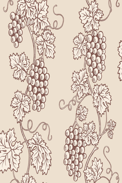Carla wallpaper in Burgundy, flat pattern