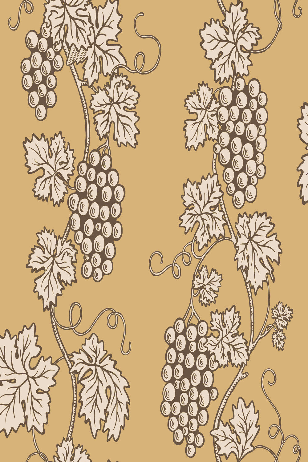 Carla wallpaper in Honey, flat pattern