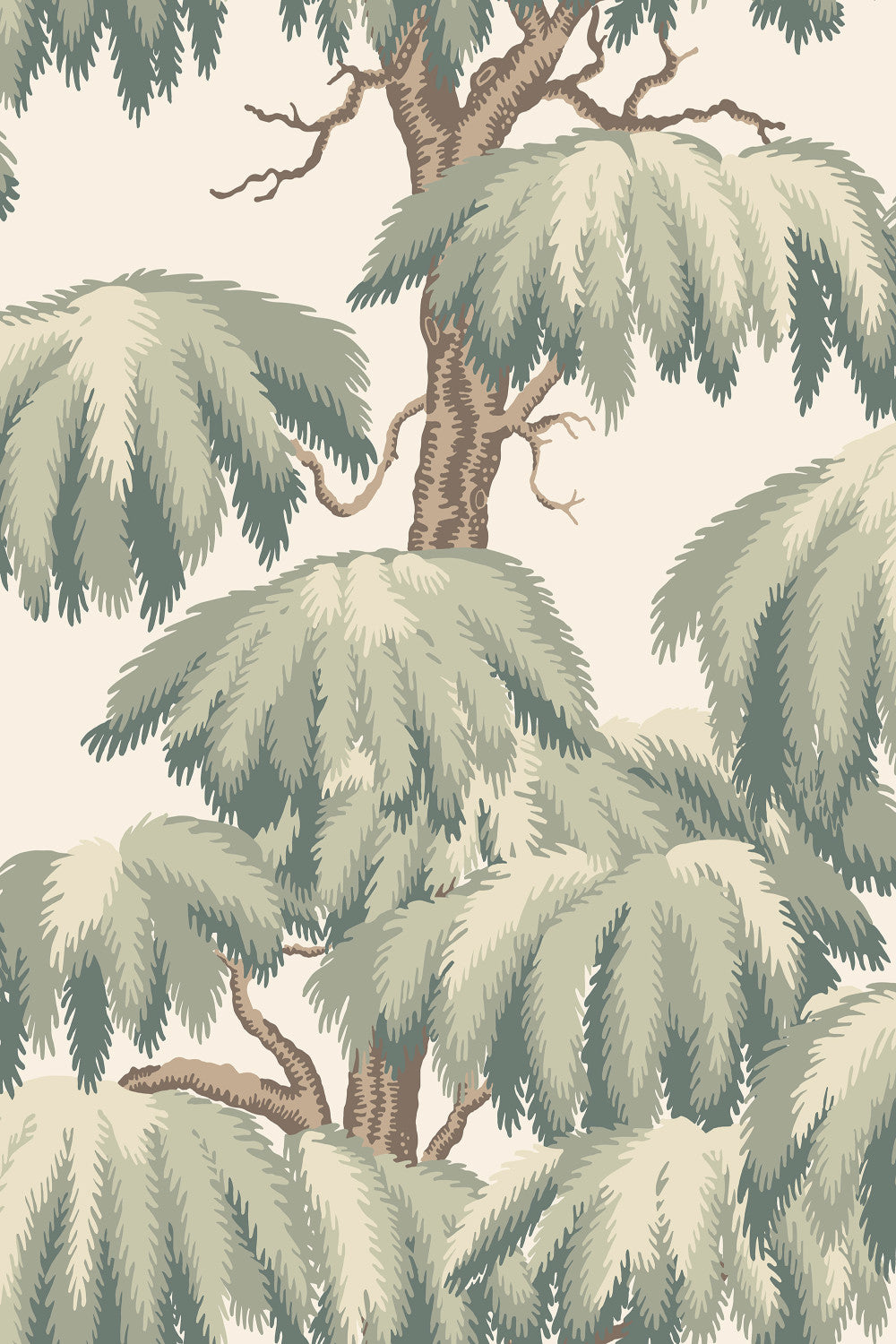 Alba wallpaper in Green, flat pattern