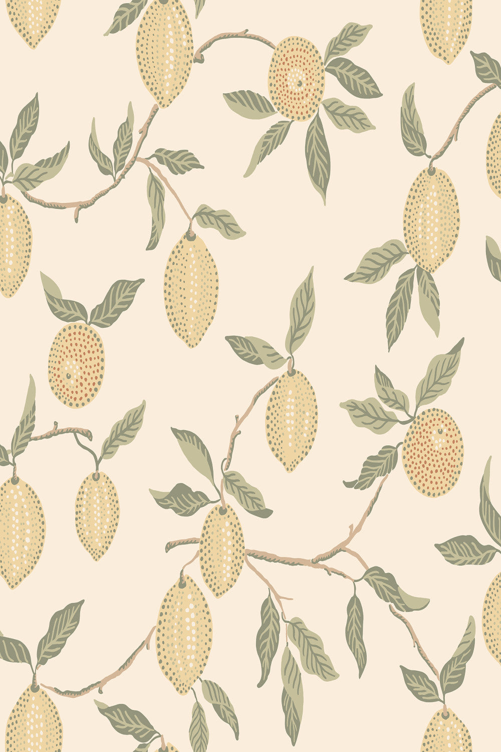 Limone wallpaper in Yellow, flat pattern