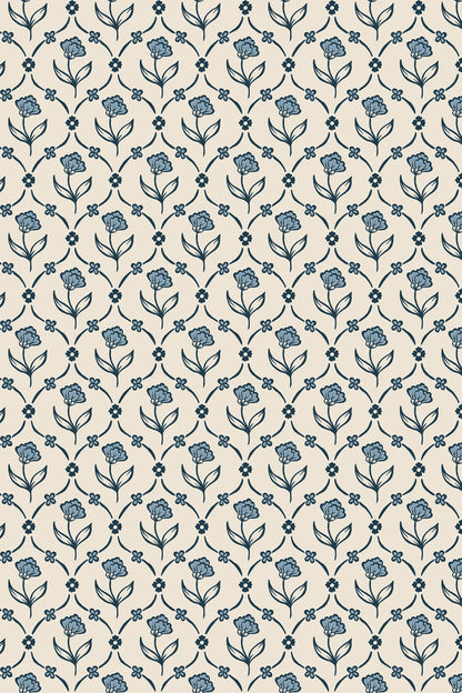 Elena Wallpaper – Blue