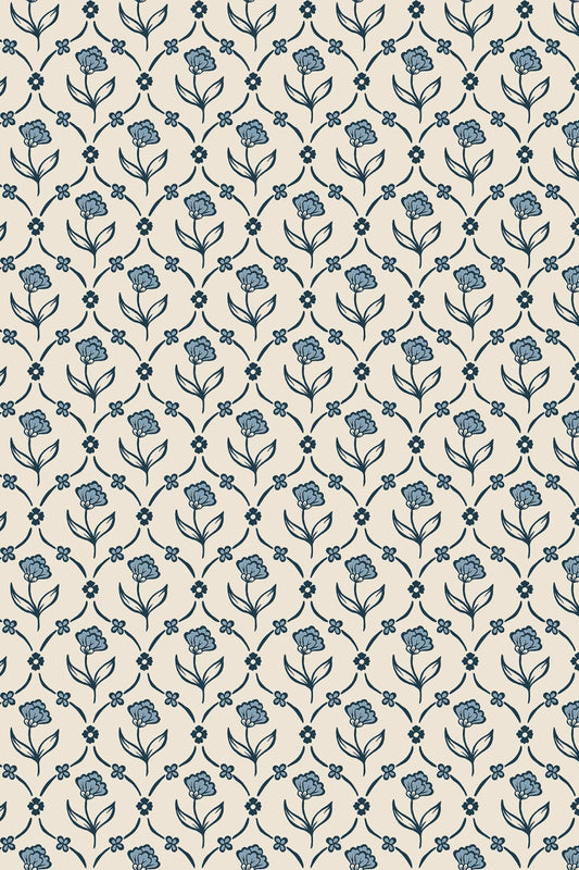 Elena Wallpaper – Blue