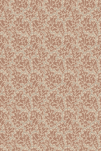 Coral wallpaper in Terracotta, flat pattern