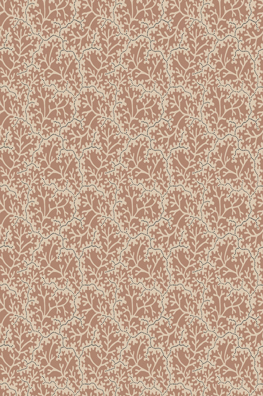 Coral wallpaper in Terracotta, flat pattern