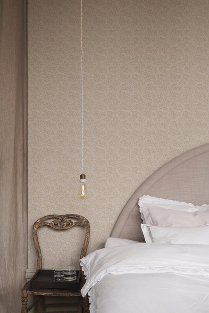 Coral wallpaper in Beige in a room setting