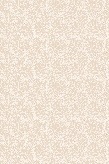Coral wallpaper in Beige, flat pattern