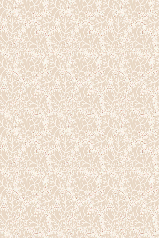 Coral wallpaper in Beige, flat pattern