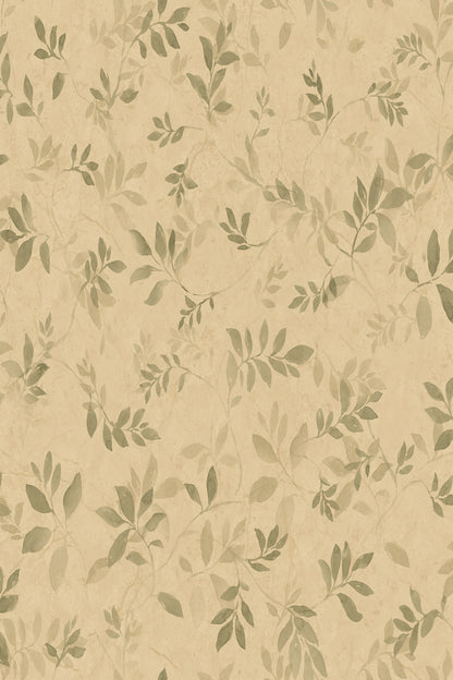 Mila wallpaper in Olive Green, flat pattern
