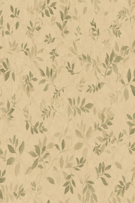 Mila wallpaper in Olive Green, flat pattern