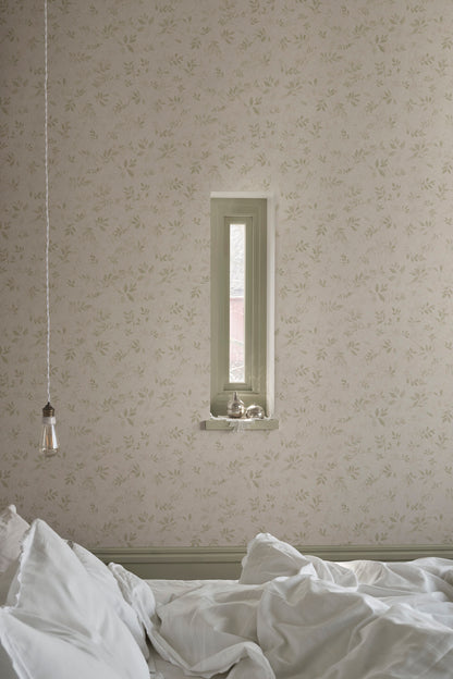 Mila wallpaper in Light Green in a room setting