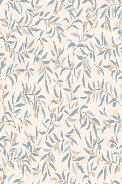 Olivia wallpaper in Light Blue, flat pattern
