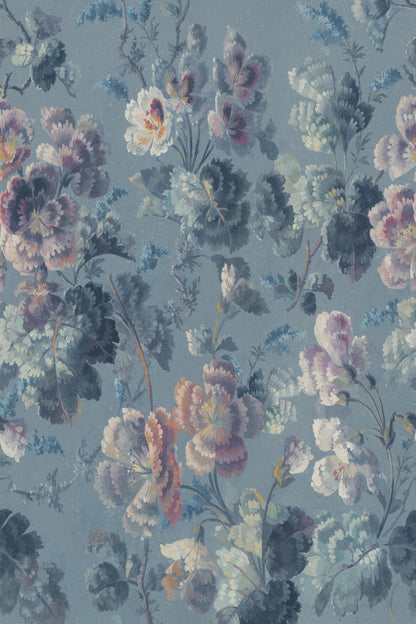 Ines mural in Blue, flat pattern