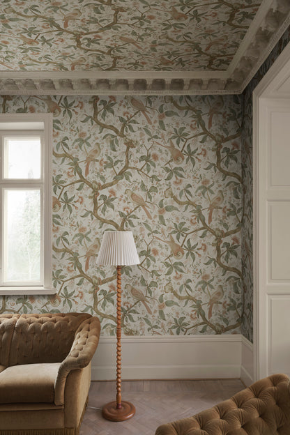 Alexa mural in Garden Green in a room setting