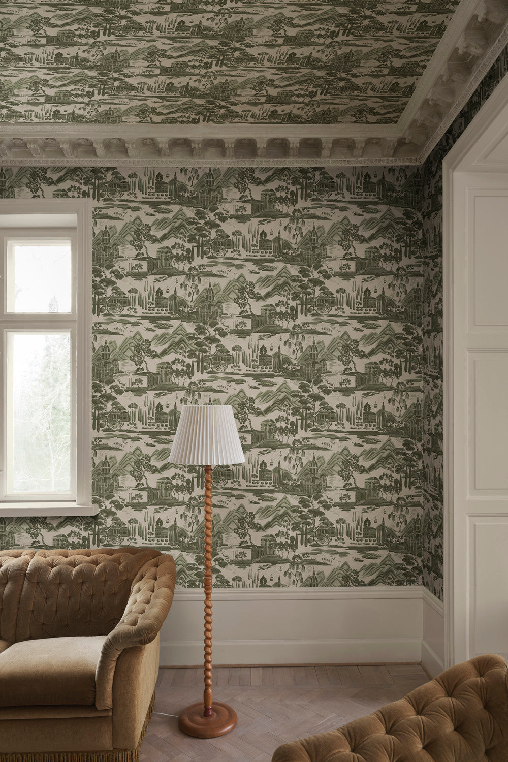 Lake Como Wallpaper – Forest Green