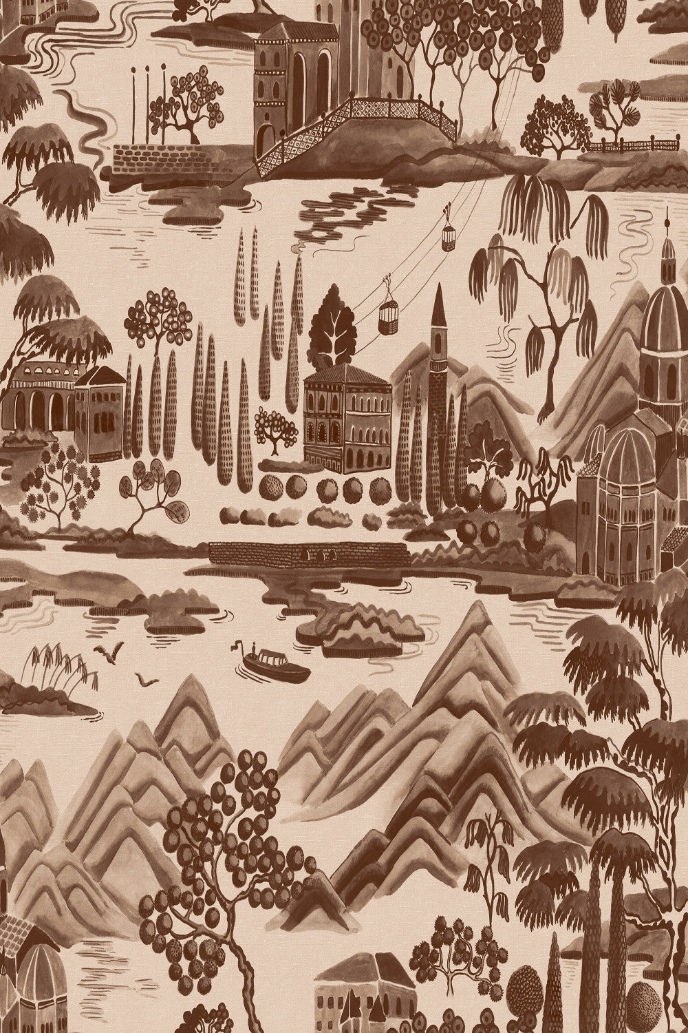 Lake Como in Brown, close-up pattern detail