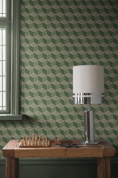 Chiara – Green – custom sized wallpaper mural (per m²)