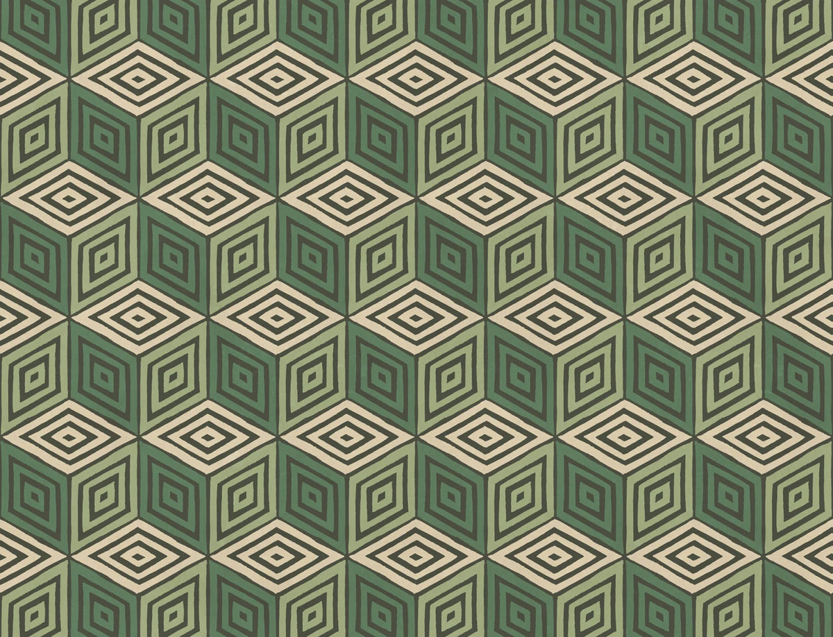 Chiara – Green – custom sized wallpaper mural (per m²)