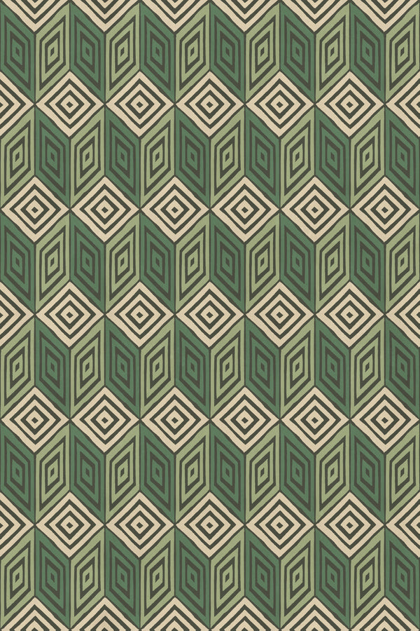 Sample – Chiara – Green – custom sized wallpaper mural (per m²)