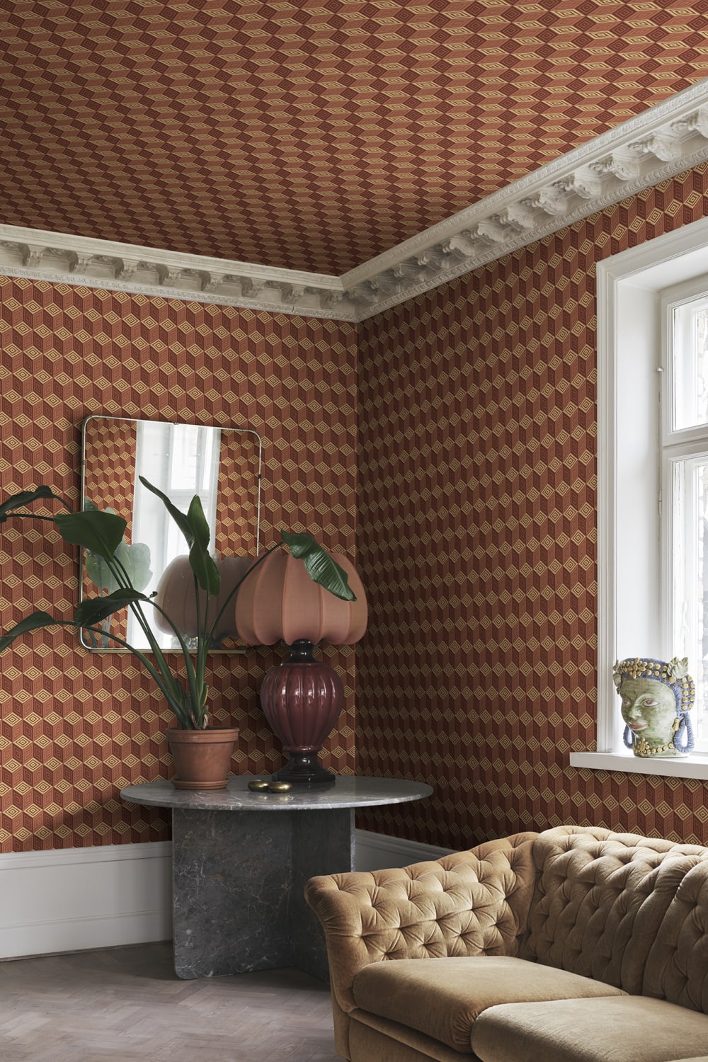 Chiara – Terracotta – custom sized wallpaper mural (per m²)