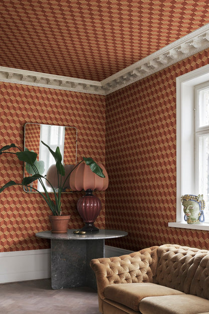 Chiara – Terracotta – custom sized wallpaper mural (per m²)