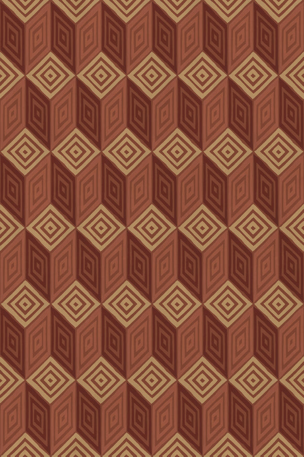 Sample – Chiara – Terracotta – custom sized wallpaper mural (per m²)