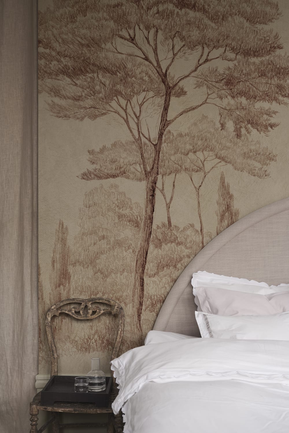 Andrea, Terracotta wallpaper mural in a room setting