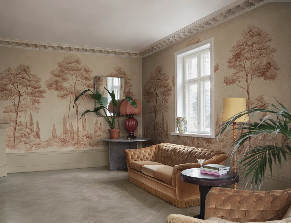 Andrea – Terracotta – custom sized wallpaper mural (per m²)