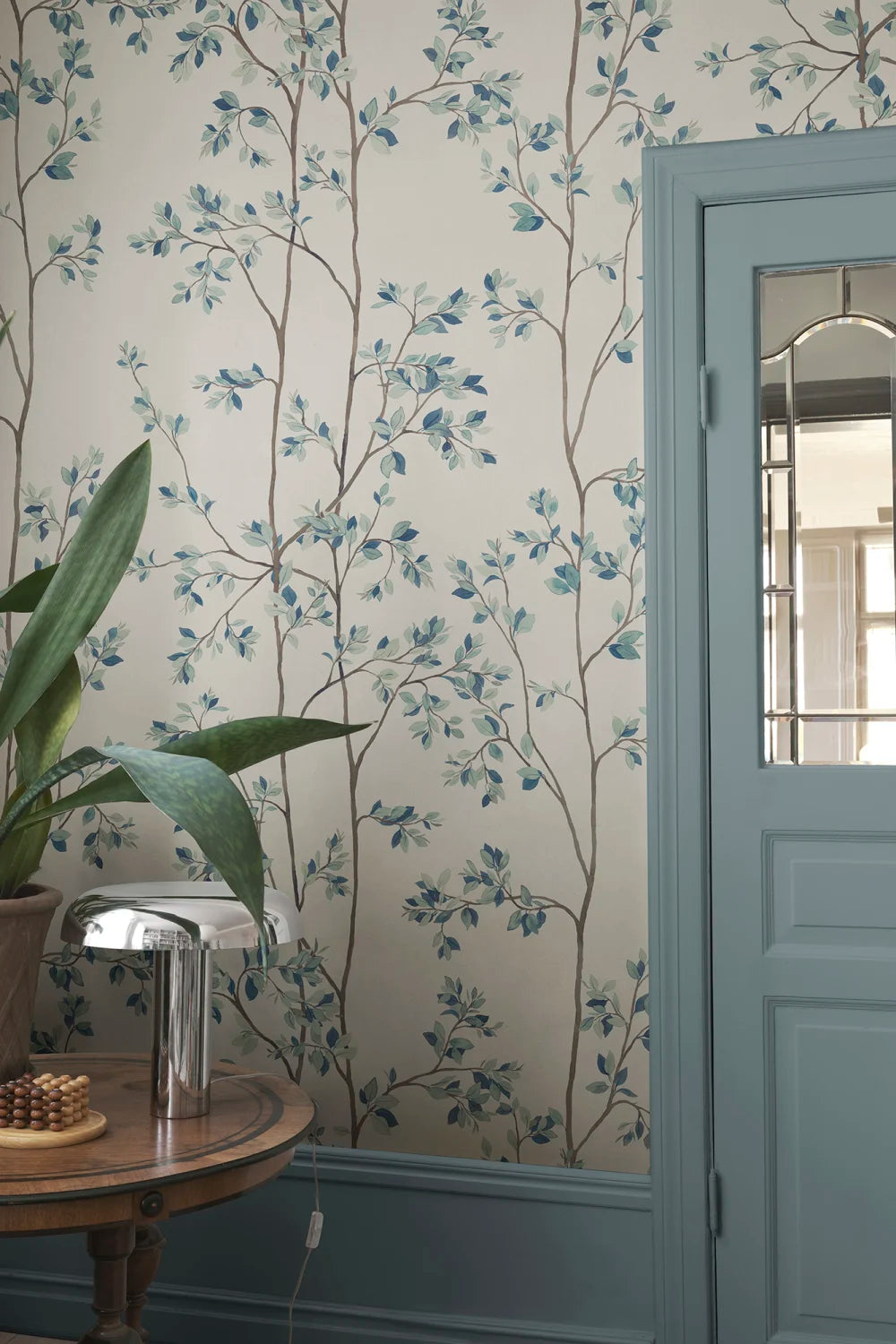 Laura – Blue – Custom sized wallpaper mural (per m²)
