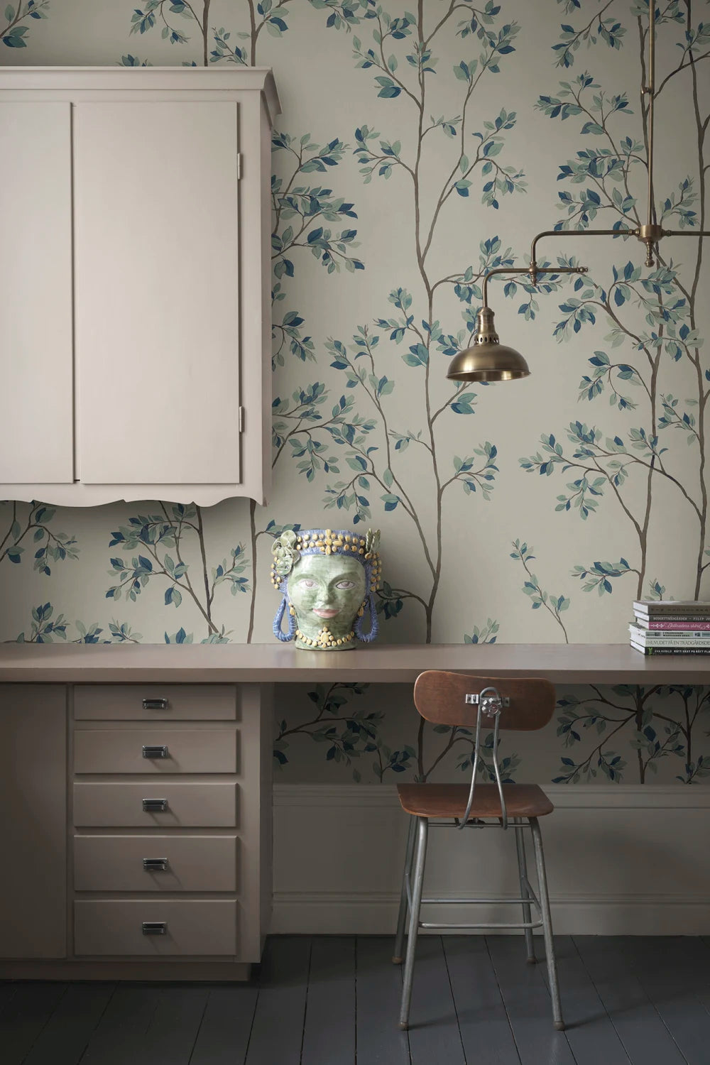 Laura – Blue – Custom sized wallpaper mural (per m²)