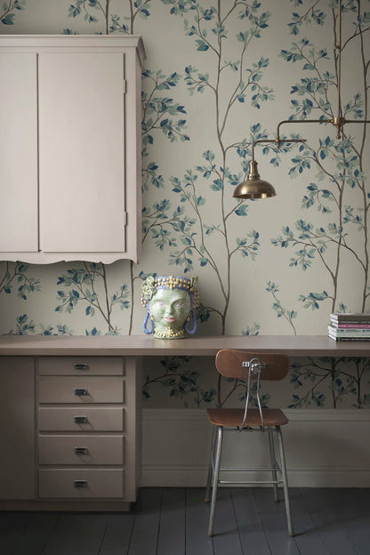 Laura – Blue – Custom sized wallpaper mural (per m²)