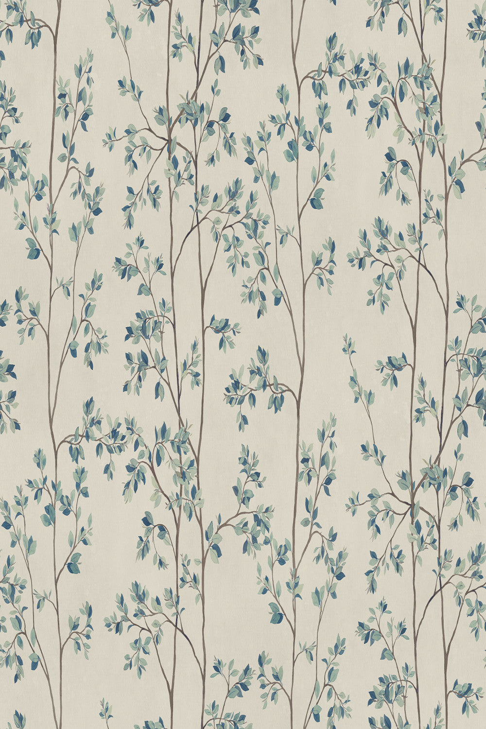 Laura mural in Blue, flat pattern