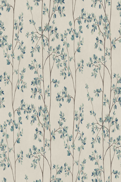 Laura mural in Blue, flat pattern
