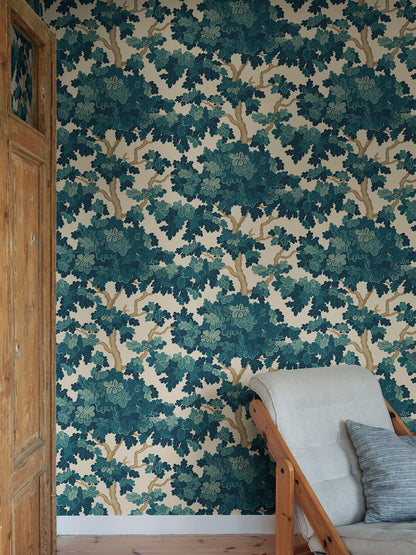 Karolina Tree Wallpaper – Teal