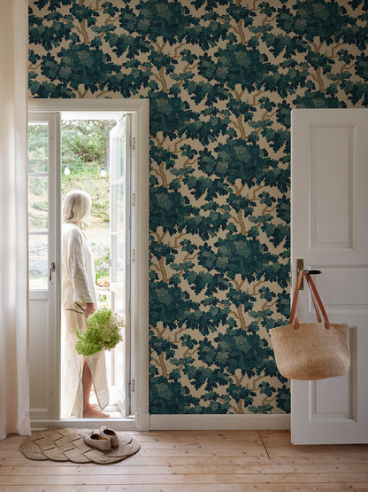 Karolina Tree Wallpaper – Teal