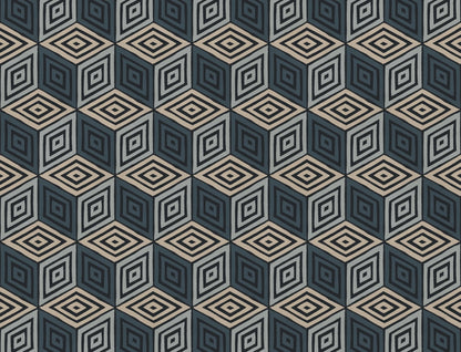 Chiara – Dark Blue – custom sized wallpaper mural (per m²)