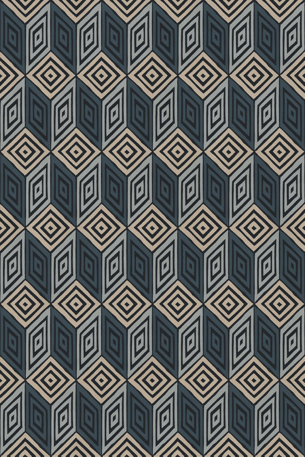 Sample – Chiara – Dark Blue – custom sized wallpaper mural (per m²)
