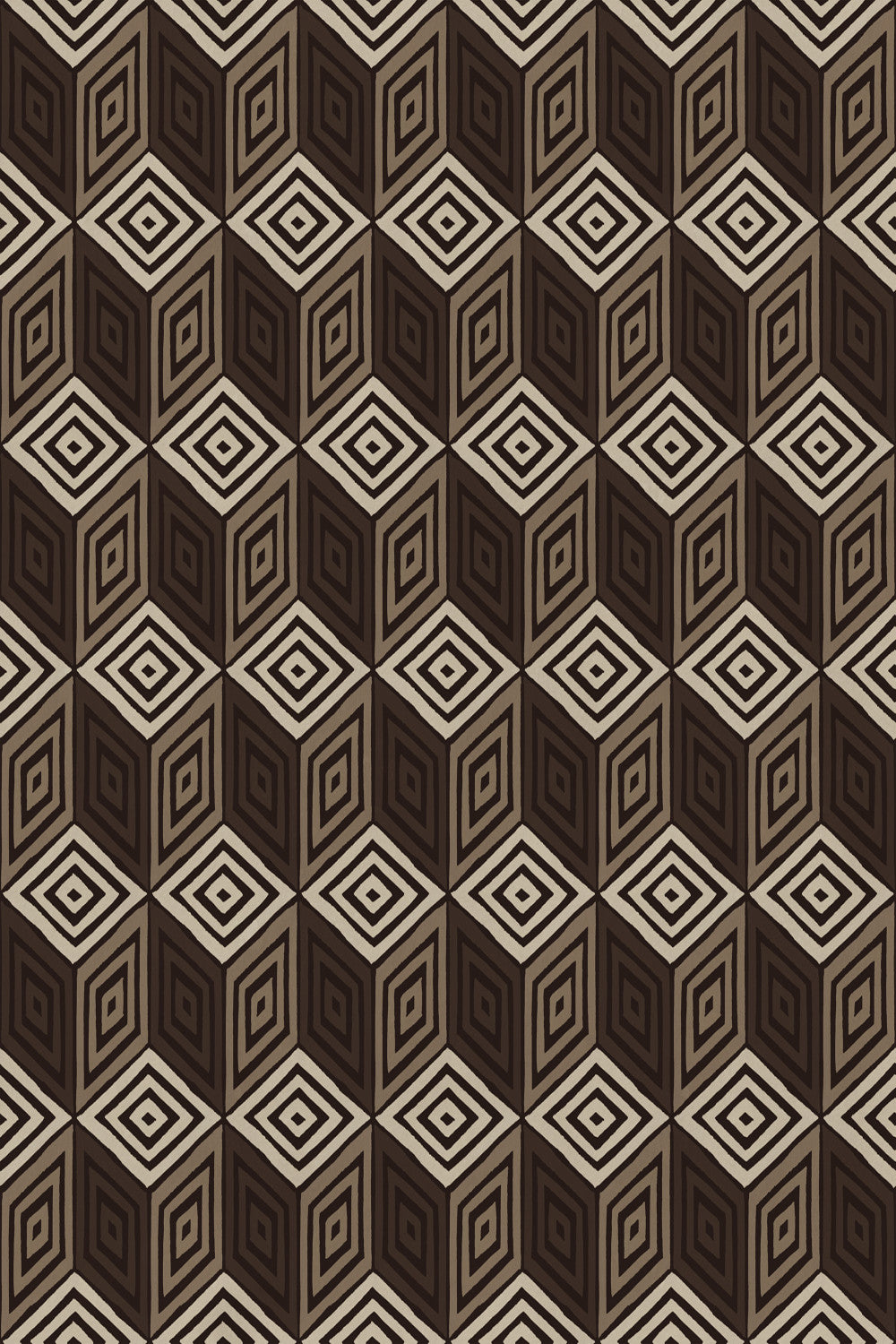 Chiara mural in Brown, flat pattern