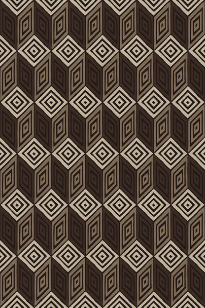 Chiara mural in Brown, flat pattern