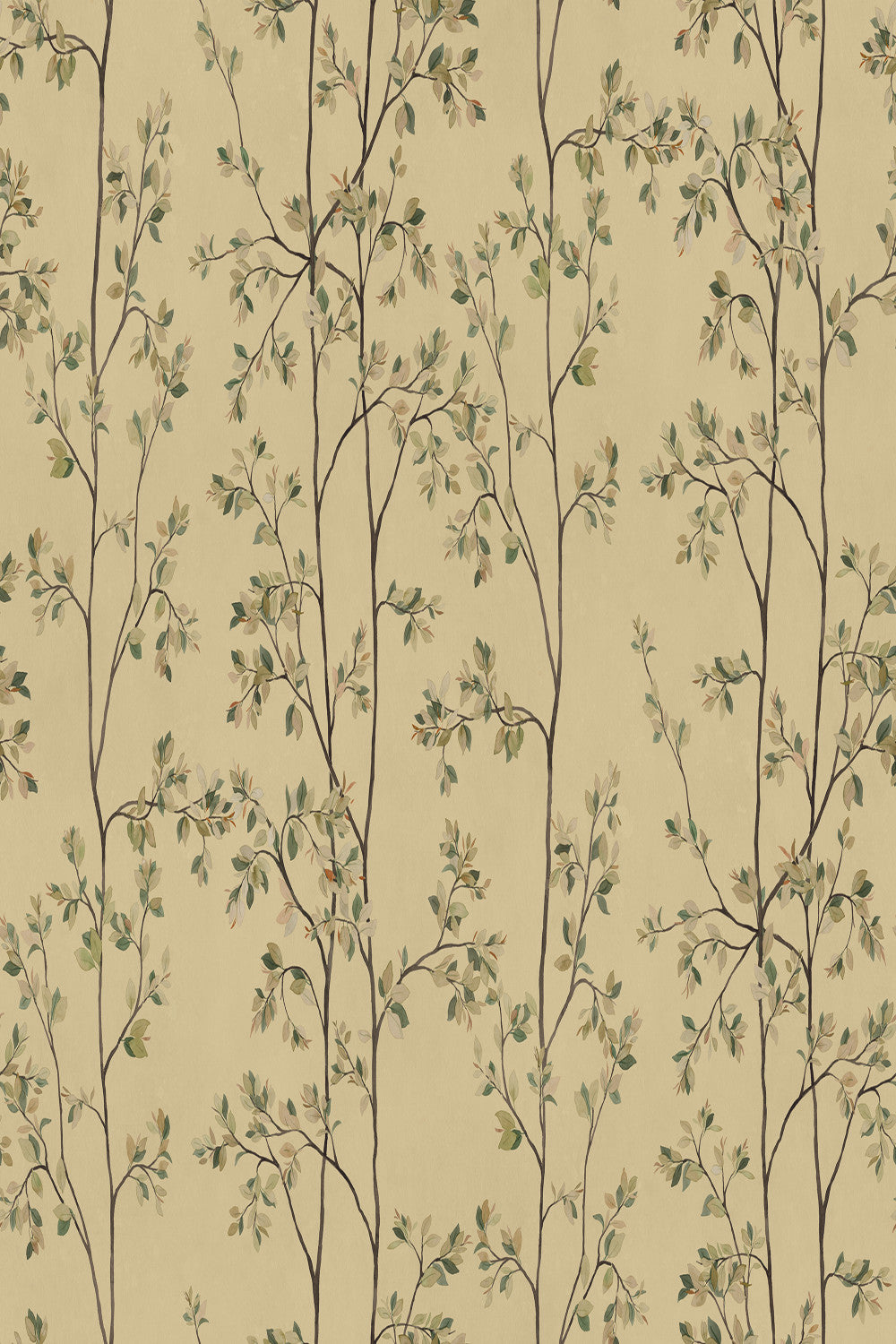 Laura mural in Honey, flat pattern