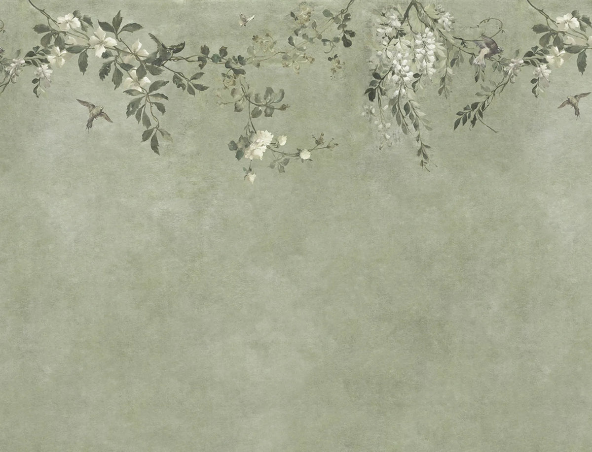 Nico – Sage Green – Custom sized wallpaper mural (per m²)