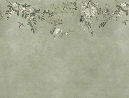 Nico – Sage Green – Custom sized wallpaper mural (per m²)