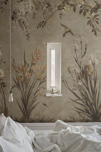 Nicola – Beige – Custom sized wallpaper mural (per m²)