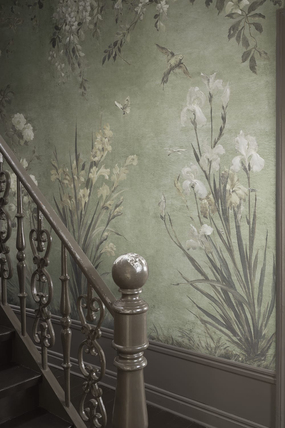 Nicola – Sage Green – custom sized wallpaper mural (per m²)