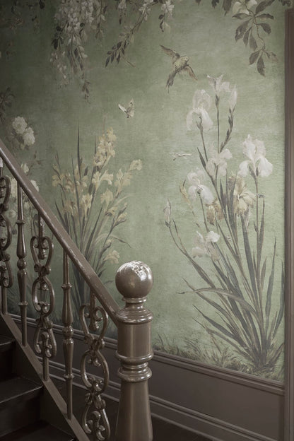 Nicola – Sage Green – custom sized wallpaper mural (per m²)