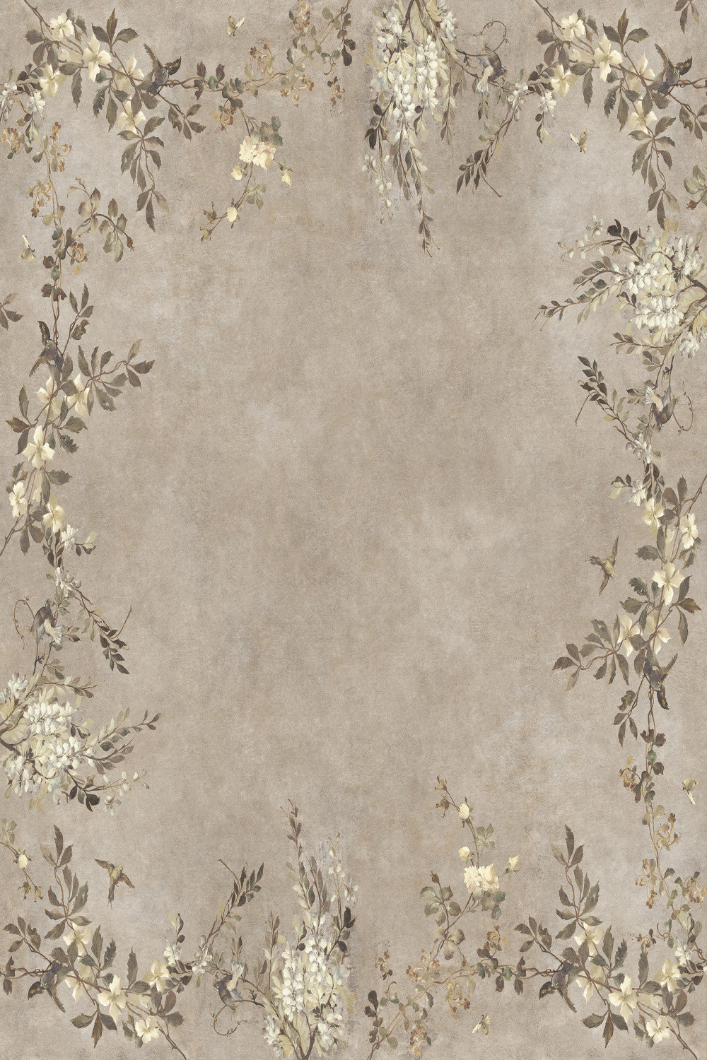 Luca Square mural in Beige, flat pattern