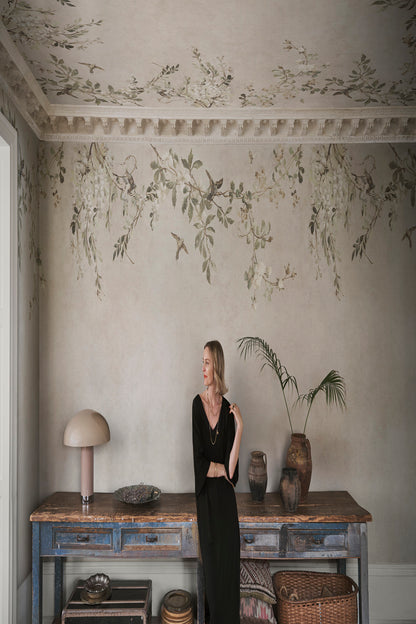 Luca Square mural in Sand in a room setting