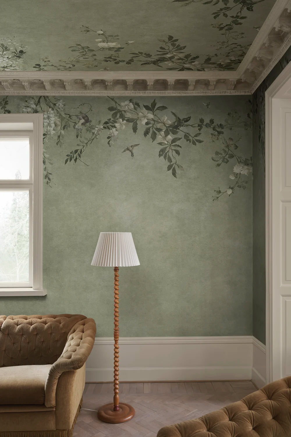 Luca Rectangle – Sage Green – custom sized wallpaper mural (per m²)