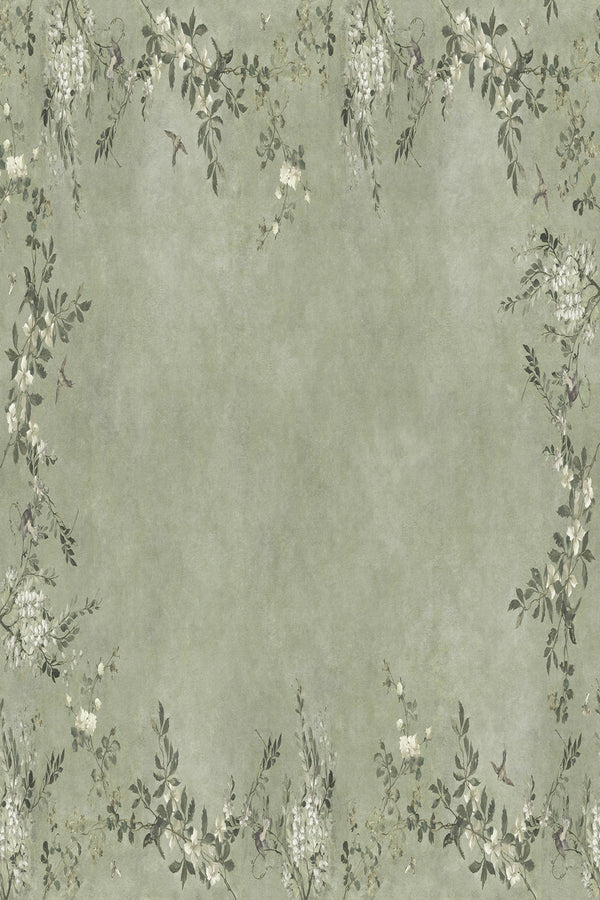 Sample – Luca Rectangle – Sage Green – custom sized wallpaper mural (per m²)