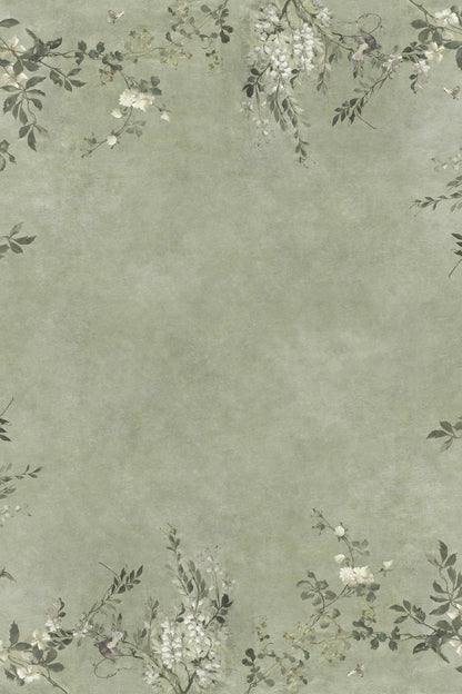 Luca Square – Sage Green – Custom sized wallpaper mural (per m²)