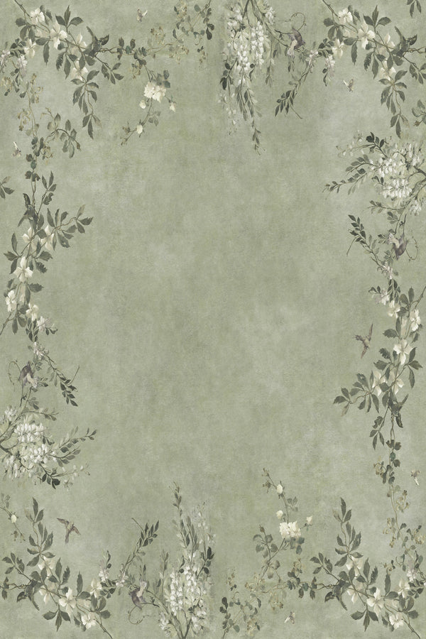 Sample – Luca Square – Sage Green – custom sized wallpaper mural (per m²)
